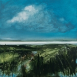 Landscape #7, huile sur bois MDF, 20X20 cm. Disponible.