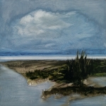Landscape #9 huile sur bois MDF, 20X20 cm. Disponible