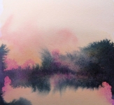 le_lac_aquarelle_sur_papier_25X25
