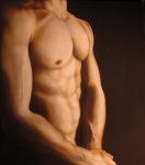 torse, huile sur bois, 50X45