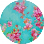 Approach of love, acrylique sur toile, 40 cm diamètre . Disponible.