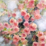 Rococo style, technique mixte sur toile, 70X70. Vendu.