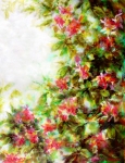 Les fleurs rouges, acrylique sur toile, 61X80 cm. Disponible.