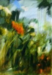 Jardin en automne, acrylique sur toile 92X65 cm. Disponible.