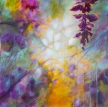 Paysage de rêve, acrylique et neo sur toile 70X70. Vendu