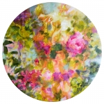 Printemps, acrylique sur toile, 60 cm diamètre. Disponible.