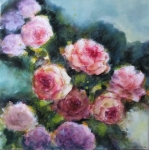 Style Rococo, technique mixte sur toile, 50X50. Vendu.
