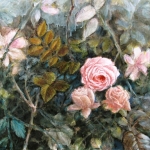 Fabienne Monestier Style rococo III, technique mixte sur toile, 50X50. Vendu.