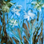 Les fleurs blanches, huile sur bois, 20X20 cm Disponible.