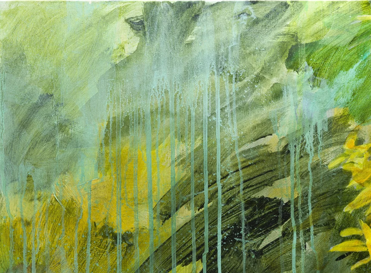 Les verveines, acrylique sur toile, 92X65 cm