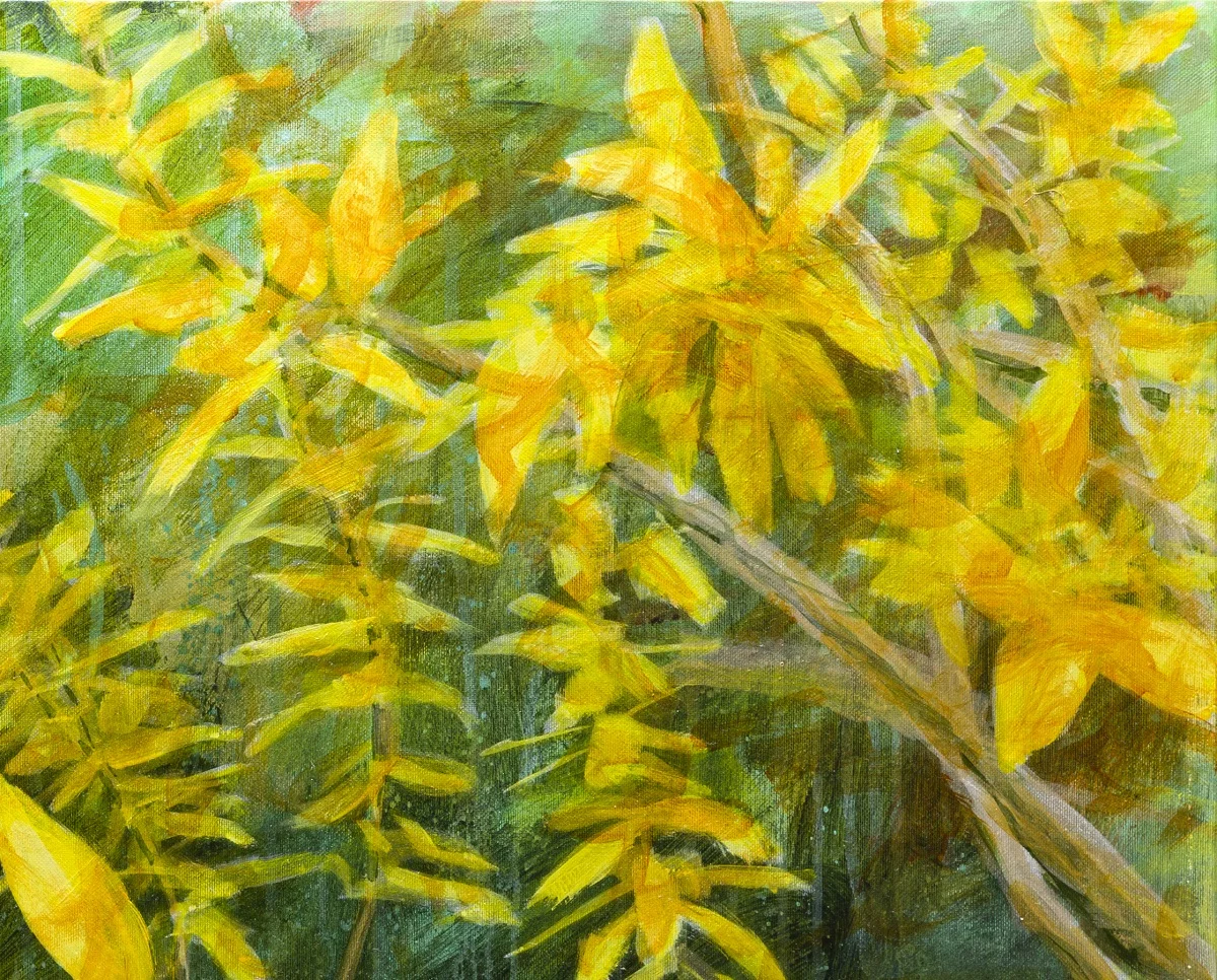 Les verveines, acrylique sur toile, 92X65 cm