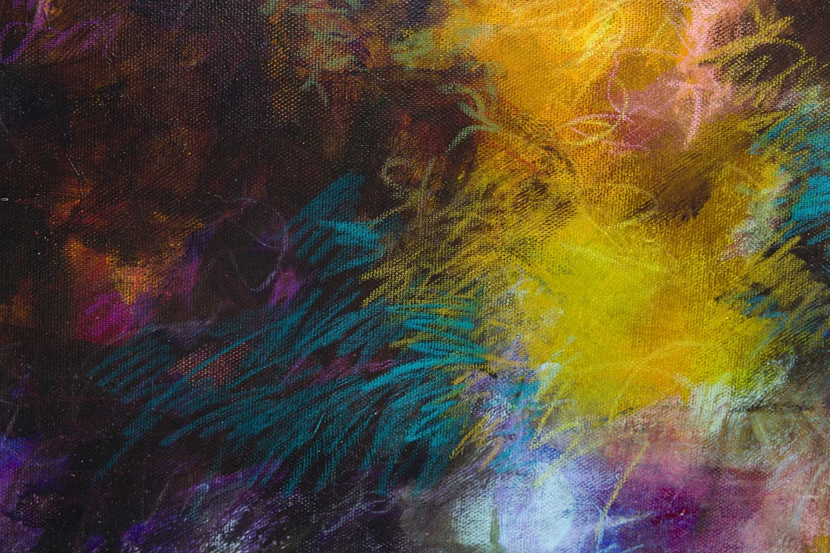les nuits d'été nocturne acrylique et neocolor sur toile 60X60
