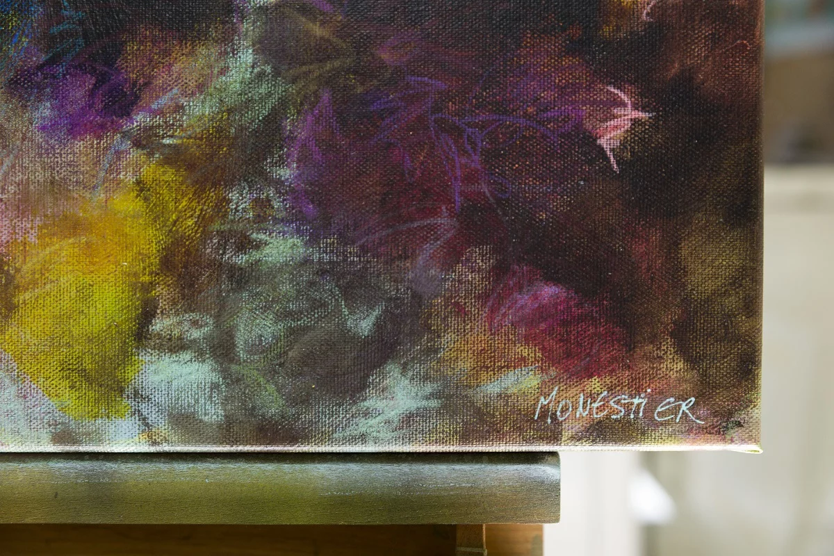 les nuits d'été nocturne acrylique et neocolor sur toile 60X60