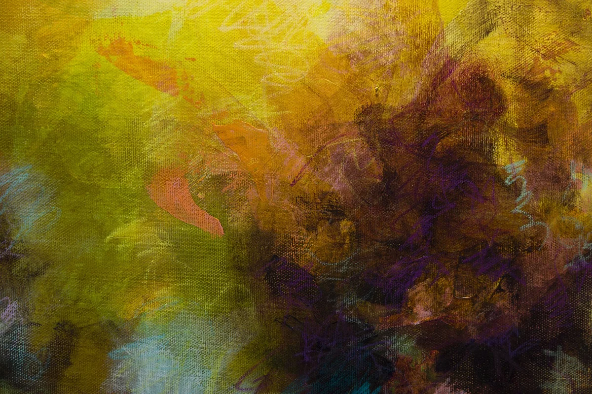 les nuits d'été nocturne acrylique et neocolor sur toile 60X60
