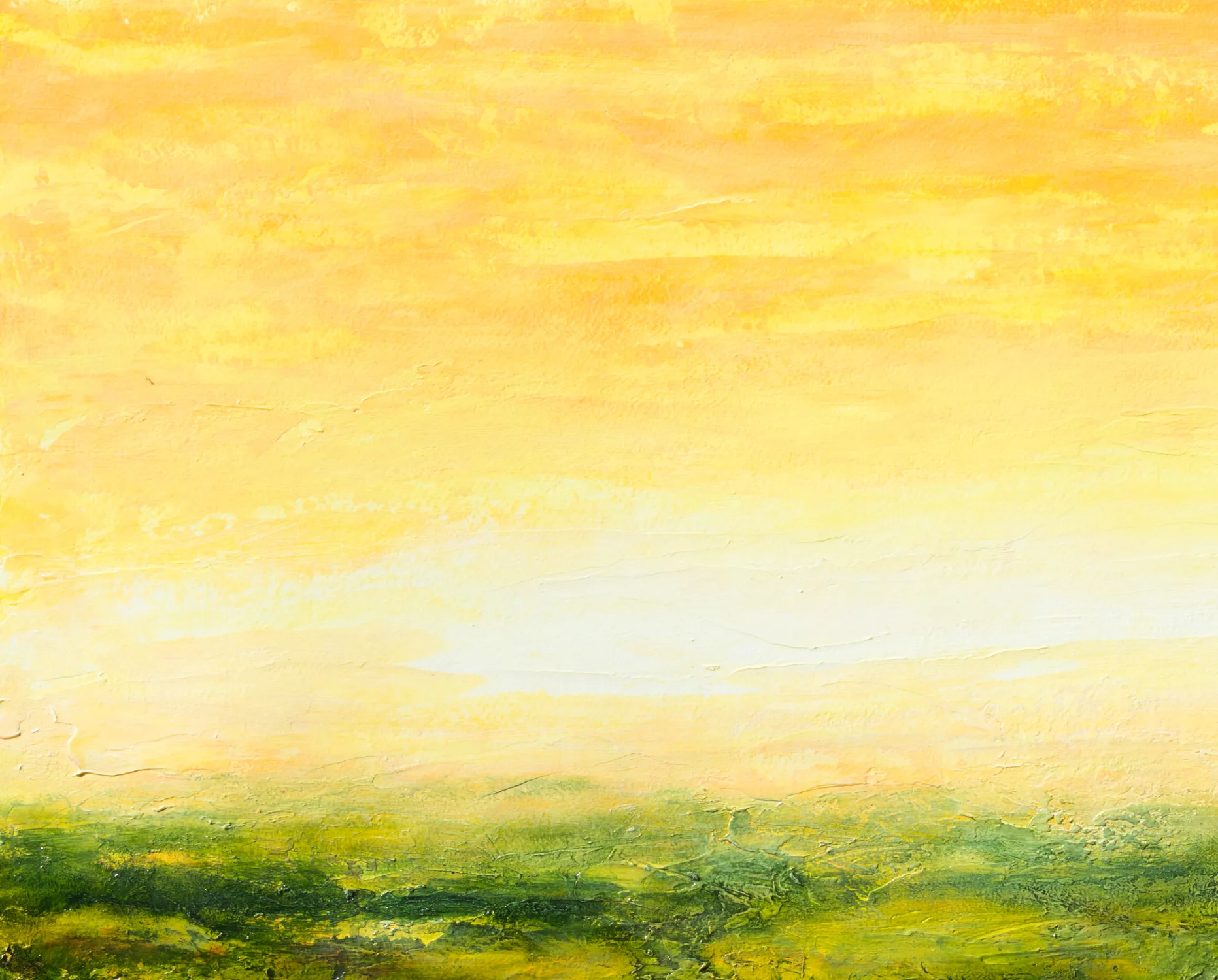 Yellow sky ciel jaune acrylique sur papier 54X87