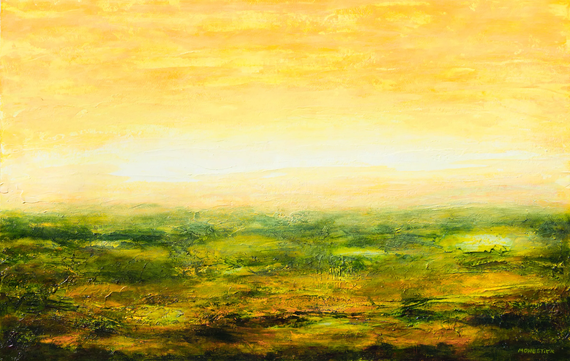 Yellow sky ciel jaune acrylique sur papier 54X87