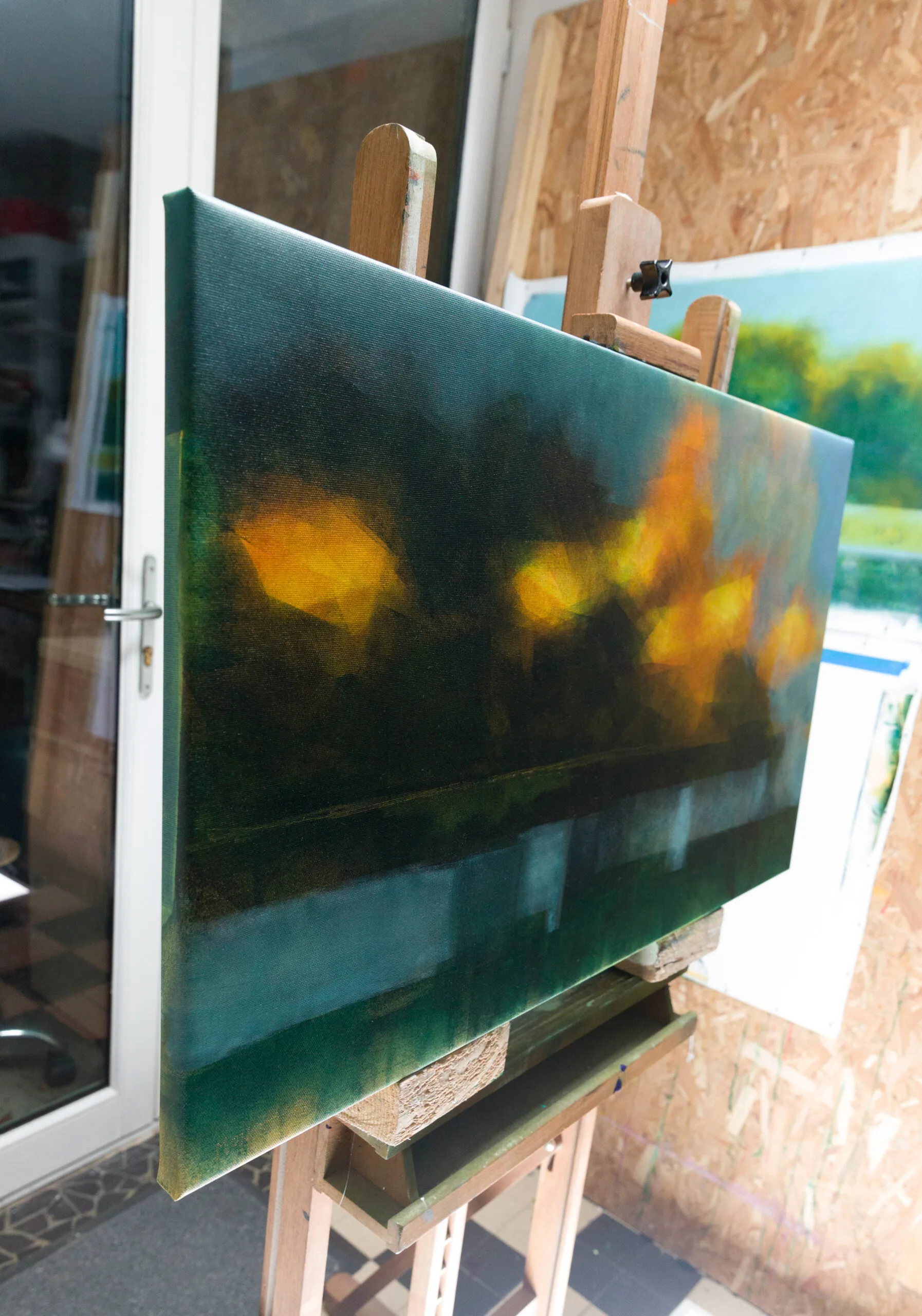 urban landscape acrylic on canvas 50 X 87 cm
