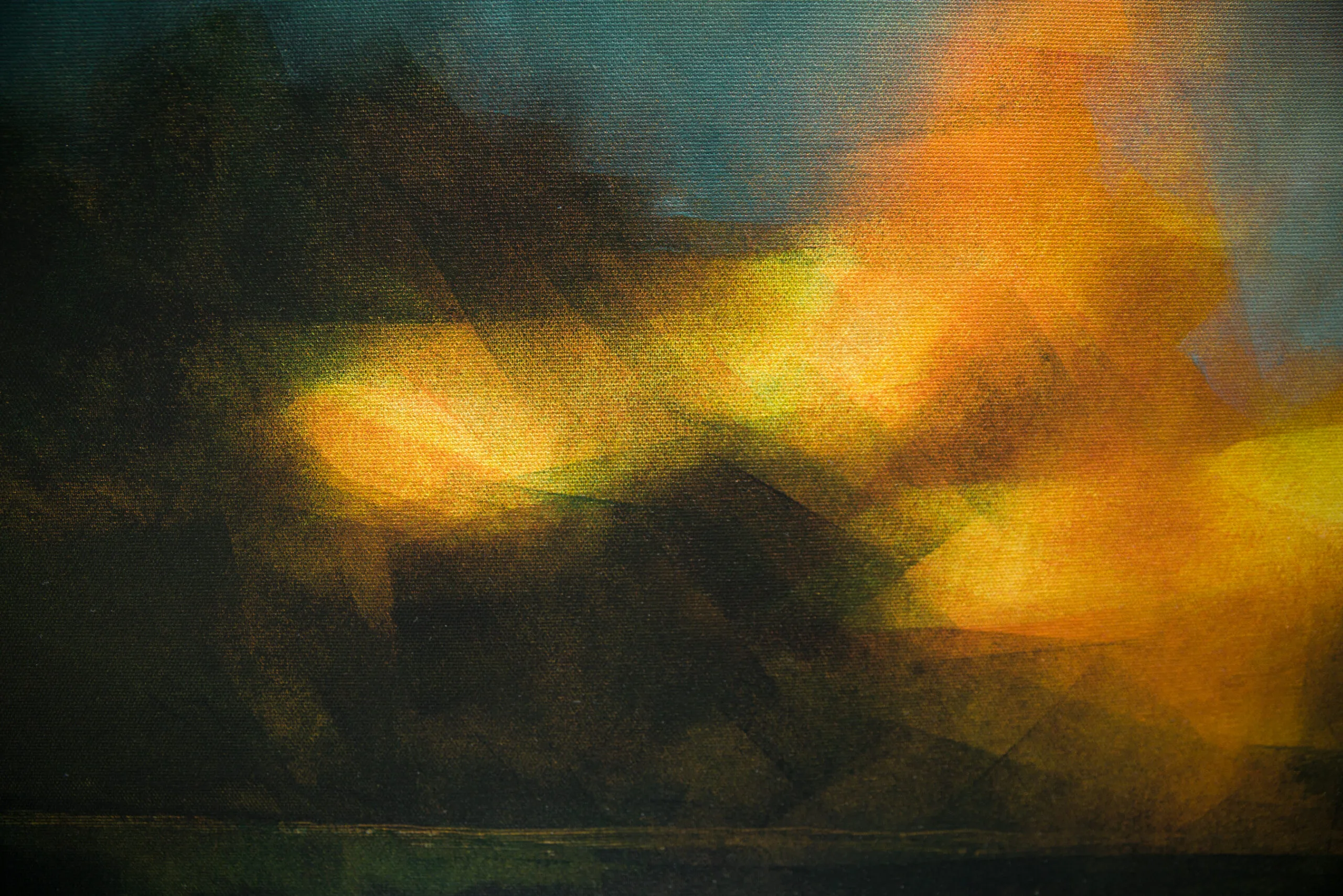 urban landscape acrylic on canvas 50 X 87 cm