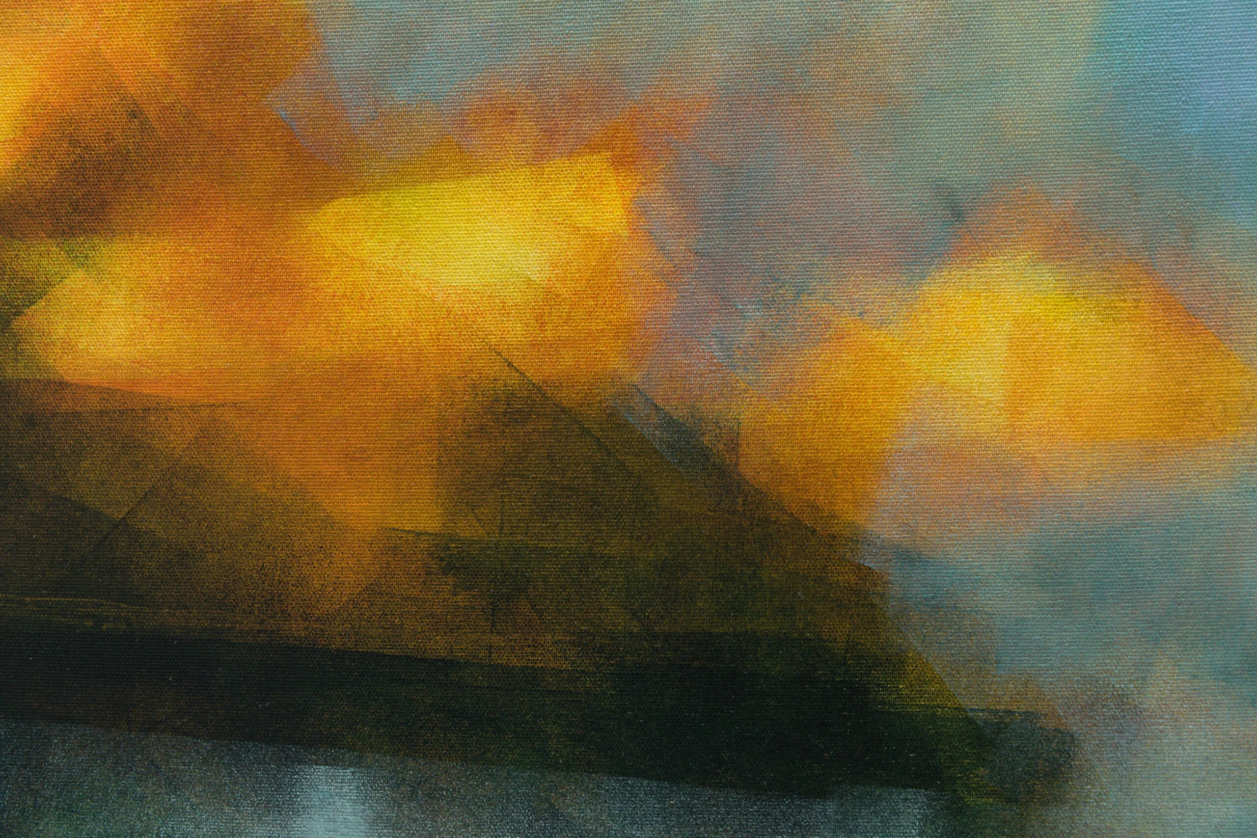 urban landscape acrylic on canvas 50 X 87 cm